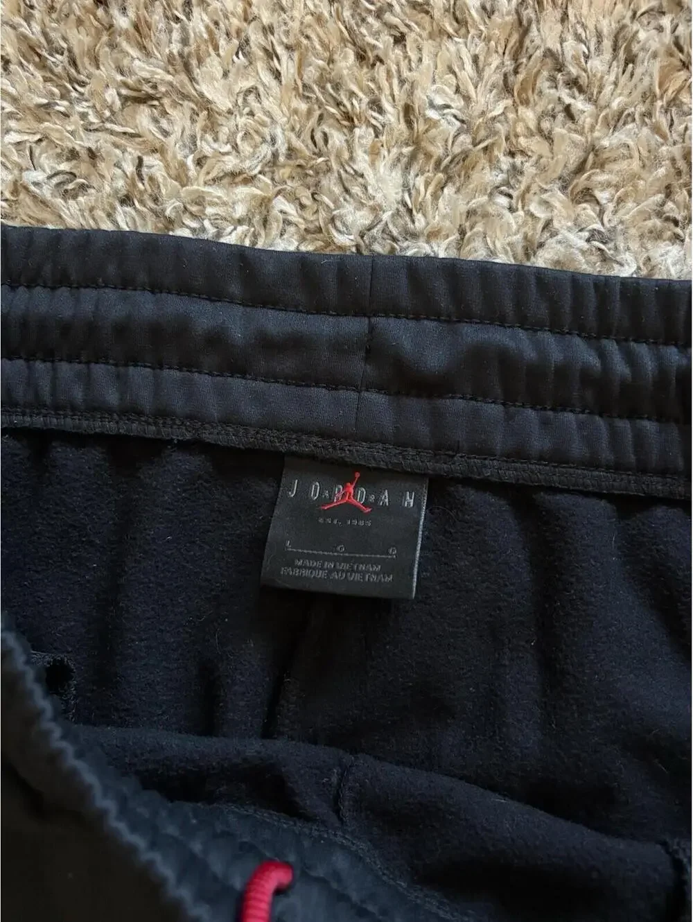 Jordan Men's Black Red 23 Alpha Therma Fleece Pants BV1313-010 Size Large